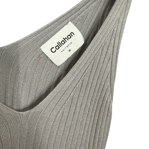 Callahan Knitwear Size M Blue Gray‎ Maxi Dress Rib Knit Minimalist Contemporary - Picture 4 of 7